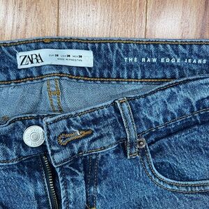 Zara Distressed Blue Denim Jeans